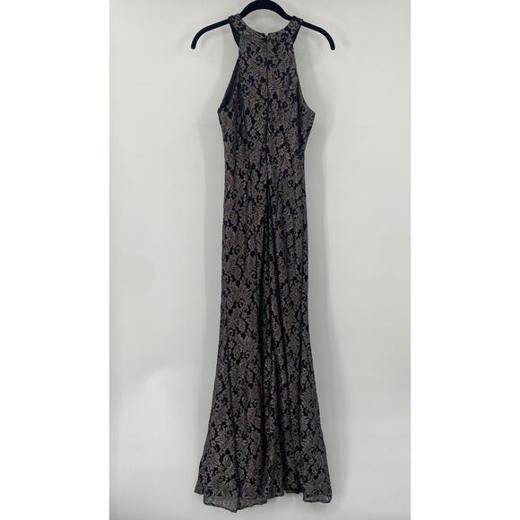 Nightway Mermaid Gown Glitter Lace Halter Keyhole Neckline Maxi Dress Black  10P - divino.acegroup.co.in